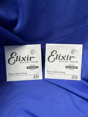 2 Elixir .026 Nanoweb Ultra-Thin Coat Nickel Wound Individual Electric Strings - Image 1 of 3
