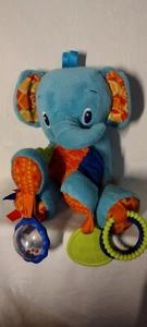 Bright Starts Elephant Plush Baby Toy Blue Stuffed Rattle - Picture 1 of 4