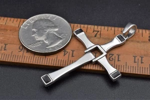 ! EXCLUSIVE MODEL ! Cross meditation Old SILVER 925 Icon Pendant amulet jewelry - Picture 1 of 15