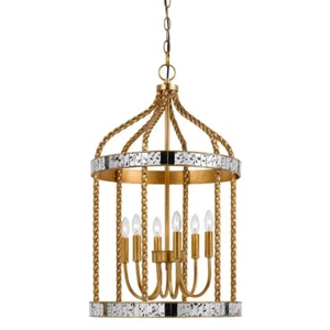 Cal Lighting Glenwood 27.5" Metal Pendant, French Gold - FX-3599-6 - Picture 1 of 1