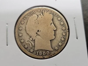 1900 S 90% Silver Barber Half Dollar 50C Coin - Picture 1 of 2