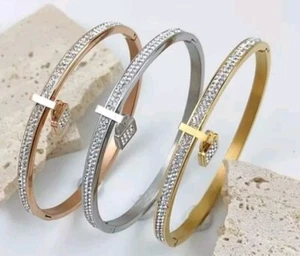 Crystal Bracelet Stainless Steel Comes Gift Boxed Birthday Christmas 035 - Picture 1 of 8