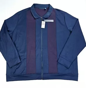 Perry Ellis Size 3XLT Mens Full Zip Dark Saphire Principles Navy Jacket NWT - Picture 1 of 10