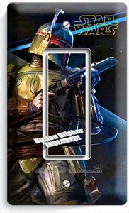 STAR WARS BOBA FETT GALAXY BOUNTY HUNTER SINGLE GFCI LICHTSCHALTER WANDPLATTE KUNST - Bild 1 von 1