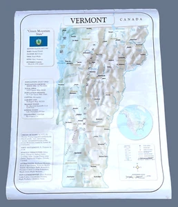 VERMONT Huge Geological Map Large Poster Art (36”x 46”) for Office / School 2000 - Bild 1 von 24