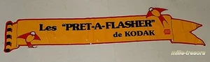 RARE Bandeau publicitaire Les PRET à FLASHER de KODAK - Vitrophanie Vintage - Picture 1 of 1