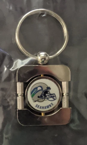SEATTLE SEAHAWKS Chrome Rotating Logo Key Ring NFL Licensed Merchandise *New* Cover