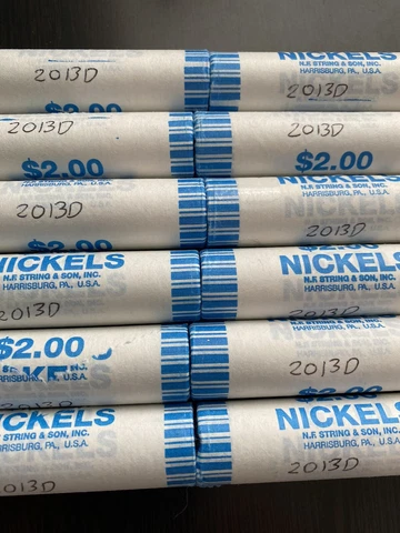 ORIGINAL BANK ROLL OF BU 2013-D JEFFERSON NICKELS!!! Cover