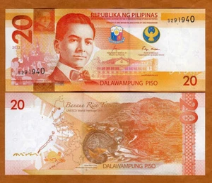 Philippines, 20 Piso, 2022, P-W230, UNC New Bank Logo - Picture 1 of 1