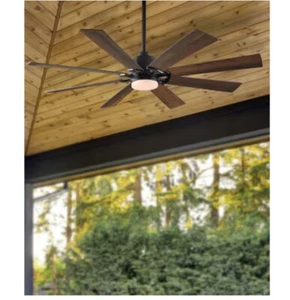 Harbor Breeze Talamore 60-in Matte Black Driftwood Blades Indoor/Outdoor LED - Picture 1 of 7