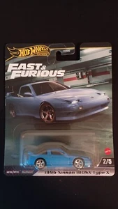 Hot Wheels Premium FAST & FURIOUS 1996 Nissan 180SX Type X, Blue - Picture 1 of 3