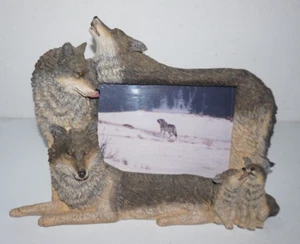 Marco de fotos Timber Wolf Pack Cubs Wolves resina 3D 4x6 12" x 9" - Imagen 1 de 3