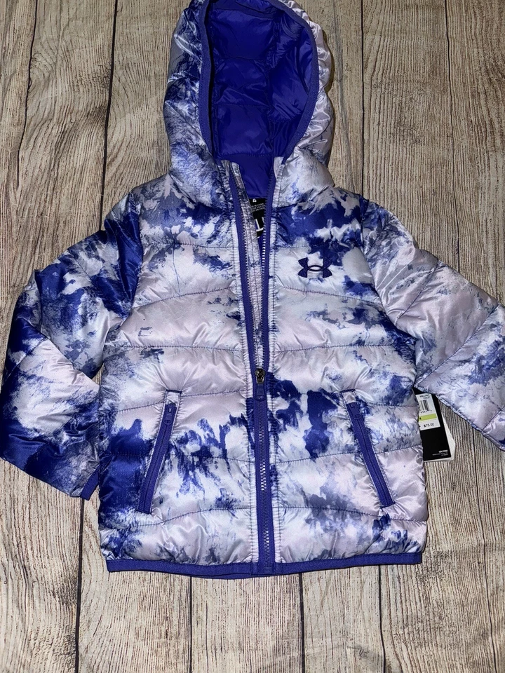 Casaco acolchoado Under Armour meninas azul gelado roxo NOVO - Imagem 1 de 1