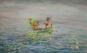 Sale On Kay Dawson Watercolours A2 WATERCOLOr 'Love In A Mist. - Picture 1 of 1