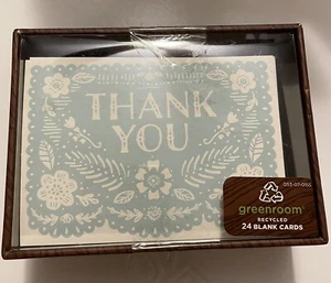 Neu im Karton NEU Greenroom 18 Stück hübsche Blumen Dankeskarten & Umschläge KOSTENLOSER VERSAND - Bild 1 von 4