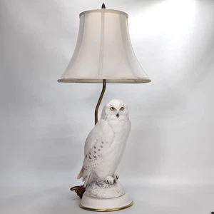 Vintage Fine Porcelain Franklin Mint Table Lamp The Snowy Owl By Raymond Watson - Bild 1 von 16