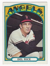 DEL RICE 1972 Topps Baseball # 718 California Angels High Number Manager Ex + 