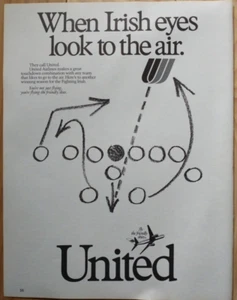 United Airlines Notre Dame Fighting Irish Football Program 1984 Print Ad - Picture 1 of 1