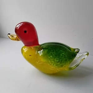 Fifth Avenue Crystal Art Glass Decorative Duck Hand Blown Multicolored Limited - Picture 1 of 11