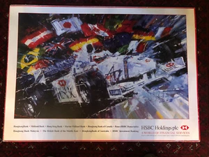 Jackie Stewart Autograph Grand Prix Poster Leroy Neiman HSBC Jaguar Formula One - Picture 1 of 2