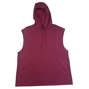 Athleta Womens Sleeveless Hooded Sweatshirt Maroon Red Gym Athleisure Size Large - Picture 1 of 6
