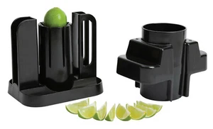 Lemon Lime Wedger Fruit Cutter Segmenter Slicer Bar Pub Black Plastic Cocktail - Picture 1 of 12