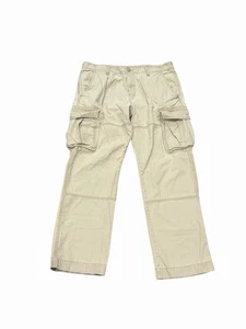 Old Navy Mens Y2K Cargo Pants Relaxed Fit Baggy Utility Khaki Tan Preppy 38x34 - Picture 1 of 9