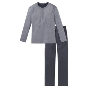 SCHIESSER Pijama Para Hombre 2 Piezas - Largo, Henley, Con Botones, Fineline... - Imagen 1 de 7