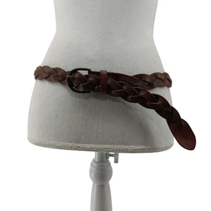 Cinturón Hollister Talla M/L Cuero Marrón Y2K Años 90 Informal Trenzado - Imagen 1 de 12