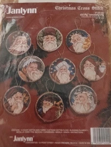 SANTA CHRISTMAS ORNAMENT CROSS STITCH KIT - JANLYNN #125-55 - DONNA GIAMPA - Bild 1 von 5