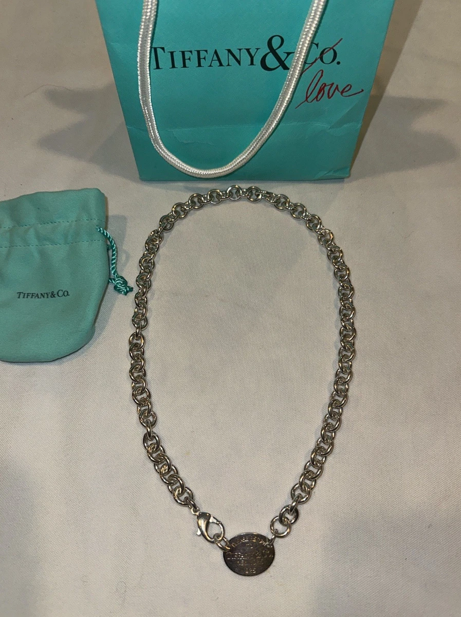 Tiffany 项链椭圆形标签| eBay