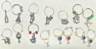 Lote de 15 dijes de vino vintage para copas de tallo largo vacaciones y más Foto 1 de 3