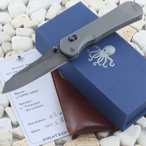 Piratech Knives Kraken Crossbar Lock DLC Folding Pocket Knife Titanium Handle - Picture 1 of 6