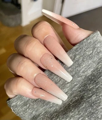 French Ombré Sparkle False Press On Nails Set - Image 1 of 4