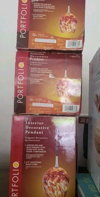 NUEVO EN CAJA ~ PORTAFOLIO LUZ COLGANTE AURORA Cristal de Murano Multicolor - 3 Disponibles Foto 1 de 4