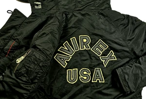 *HOT Men's AVIREX @ N-3B REPRO FLIGHT PARKA EXTREME COLD FUR HOOD BLACK Coat XL - Picture 1 of 20