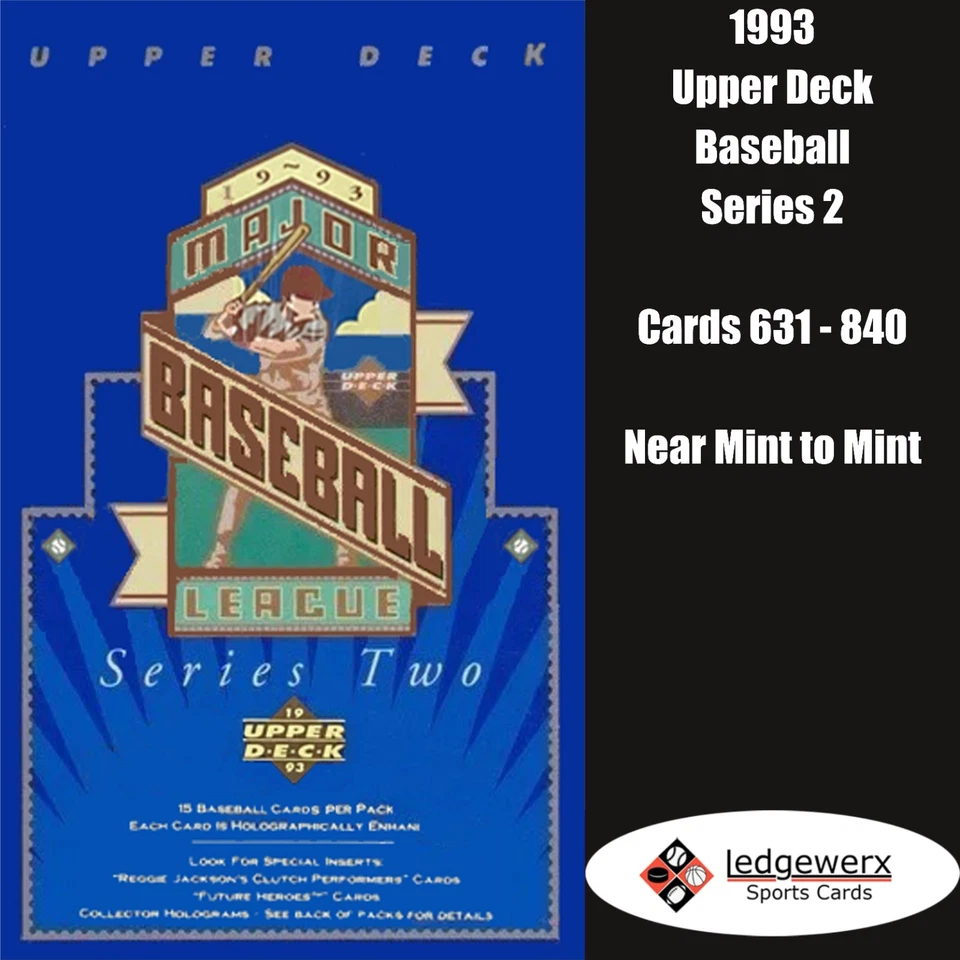 1993 Upper Deck Baseball Series 2 - Complete Your Set, Cards 631-840 NM to Mint - Image 1 of 1