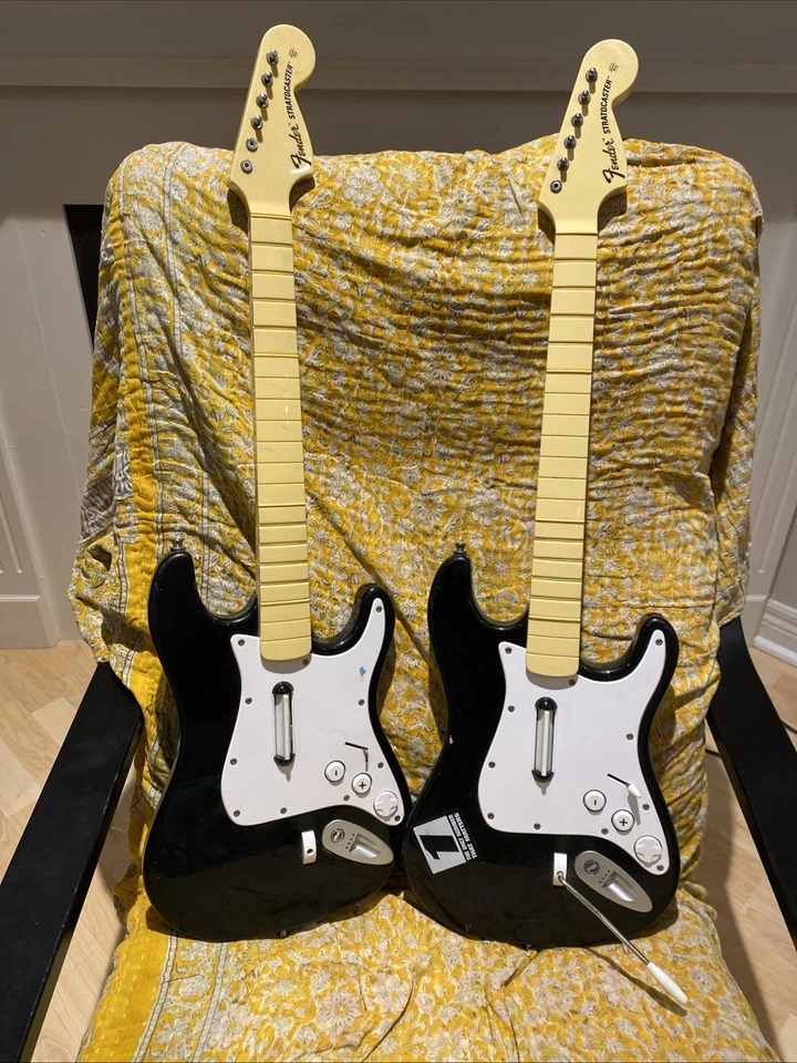 2x Rock Band Fender Stratocaster 19091 Nintendo Wii Guitar For Parts - Image 1 of 4
