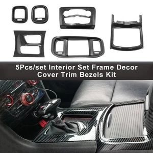 6pcs Carbon Fiber Car Interior Decoration Cover Trim For Dodge Charger 2016-2021 - Foto 1 di 9