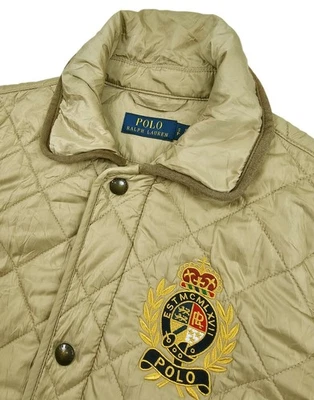 HOT Women's POLO RALPH LAUREN SPORTS QUILTED EMBROIDERED LOGO BEIGE TAN Jacket S - Image 1 of 4