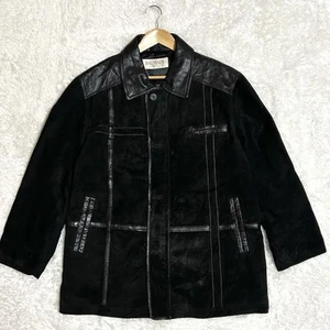 Balmain Leather Jacket Car Coat Suede Lamb L Black - Picture 1 of 10