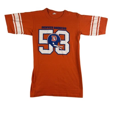 Camisa De Colección Denver Broncos Mujer Pequeña Naranja NFL Campeón de Fútbol EE. UU. 80s Foto 1 de 4