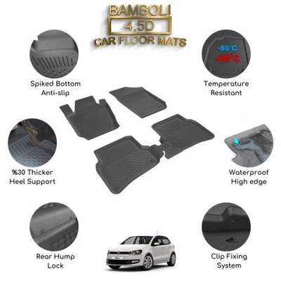 Alfombrilla de coche premium 4,5D para Volkswagen Polo 2010-2017 Foto 1 de 4