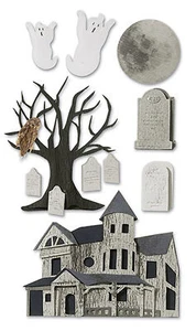 Halloween Ghost Haunted House Jolee's Boutique 3D Stickers by EK Success New - Picture 1 of 1