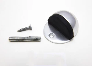 Oval Door Stop Holder Doorstop Stop Bright Aluminium 50mm Long Pack Of 1 - Bild 1 von 1