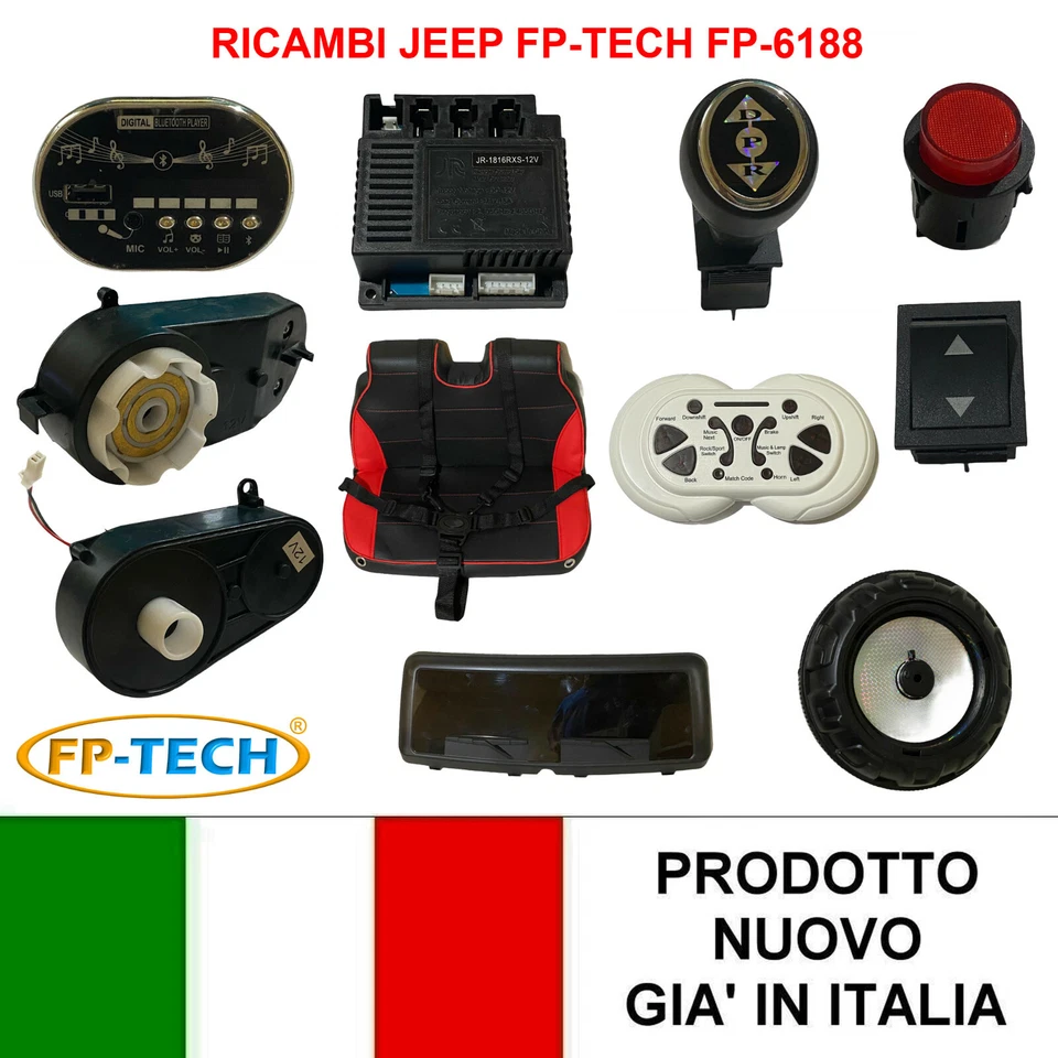 RICAMBI MOTORE CENTRALINA AUTO ELETTRICA PER BAMBINI MACCHINA JEEP FP- FP-6188 - Immagine 1 di 1