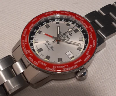 ZODIAC SUPER SEA WOLF GMT ZO9410 SWISS MADE AUTOMATIC DIVER, SILVER DIAL, 40 MM - Image 1 of 4