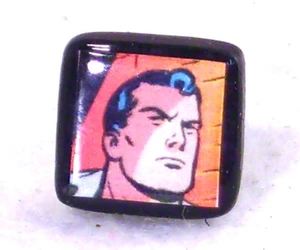 Upcycled Comic Book Tie Tack Lapel Pin Brooch Superhero Jewelry Superman Image - Picture 1 of 4