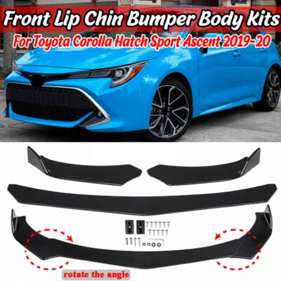 Car Front Bumper Lip Splitter Spoiler Gloss Black For Toyota Corolla Hatchback Foto 1 de 4