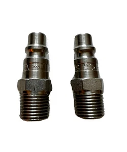 Lot Of 2 Pneumatic Coupling, 1/2” NPT PCC Series D Male Steel M I/M Style - Picture 1 of 5